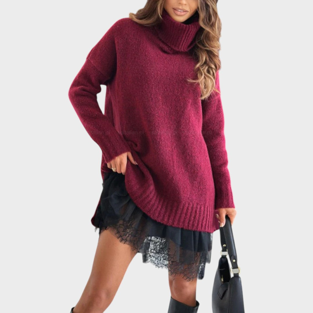 Bonnie – Oversized Knit- and SpitzenDress-Set