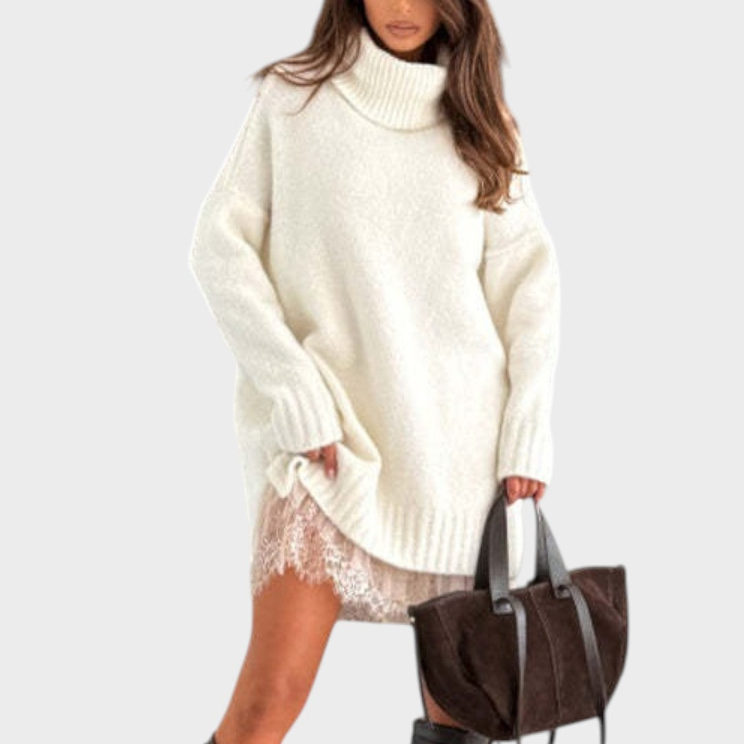 Bonnie – Oversized Knit- and SpitzenDress-Set