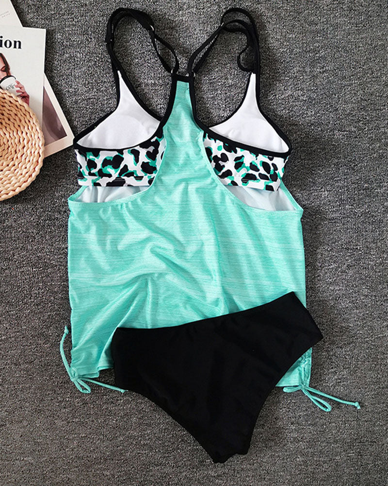 Augustus - Unifarbener Tankini with Leopardenmuster