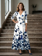 Celine | Midi-Dress with Kreuzwickel-Ausschnitt