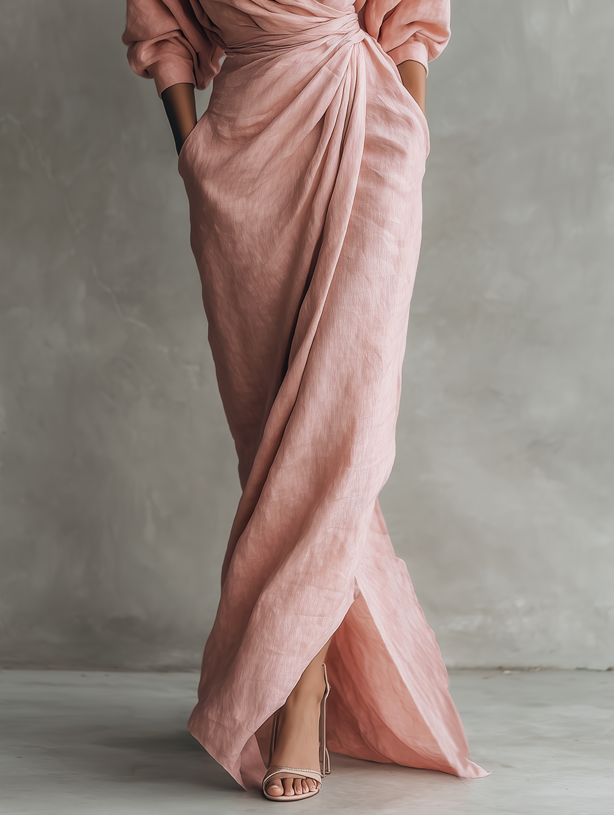 Rosa Linen Maxi Dress V-Hals
