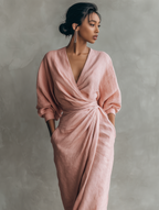 Rosa Linen Maxi Dress V-Hals