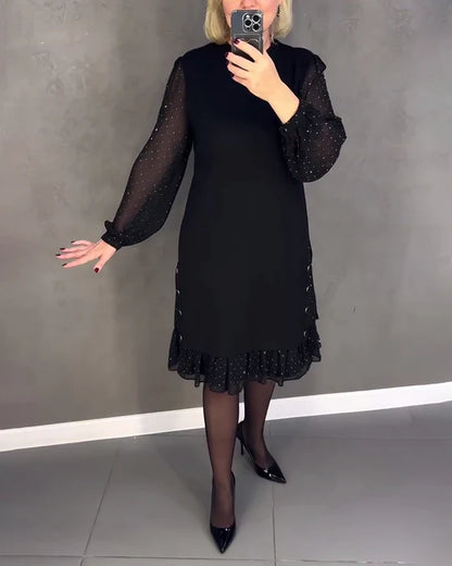 ELENA | ELEGANT POLKA DOT LONG-SLEEVE DRESS