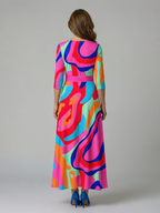 Celine | Midi-Dress with Kreuzwickel-Ausschnitt