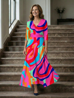 Celine | Midi-Dress with Kreuzwickel-Ausschnitt