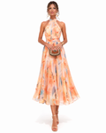 Aurora – Dress with Halterneck and AquarellPrint
