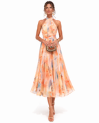 Aurora – Dress with Halterneck and AquarellPrint