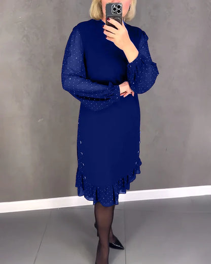 ELENA | ELEGANT POLKA DOT LONG-SLEEVE DRESS
