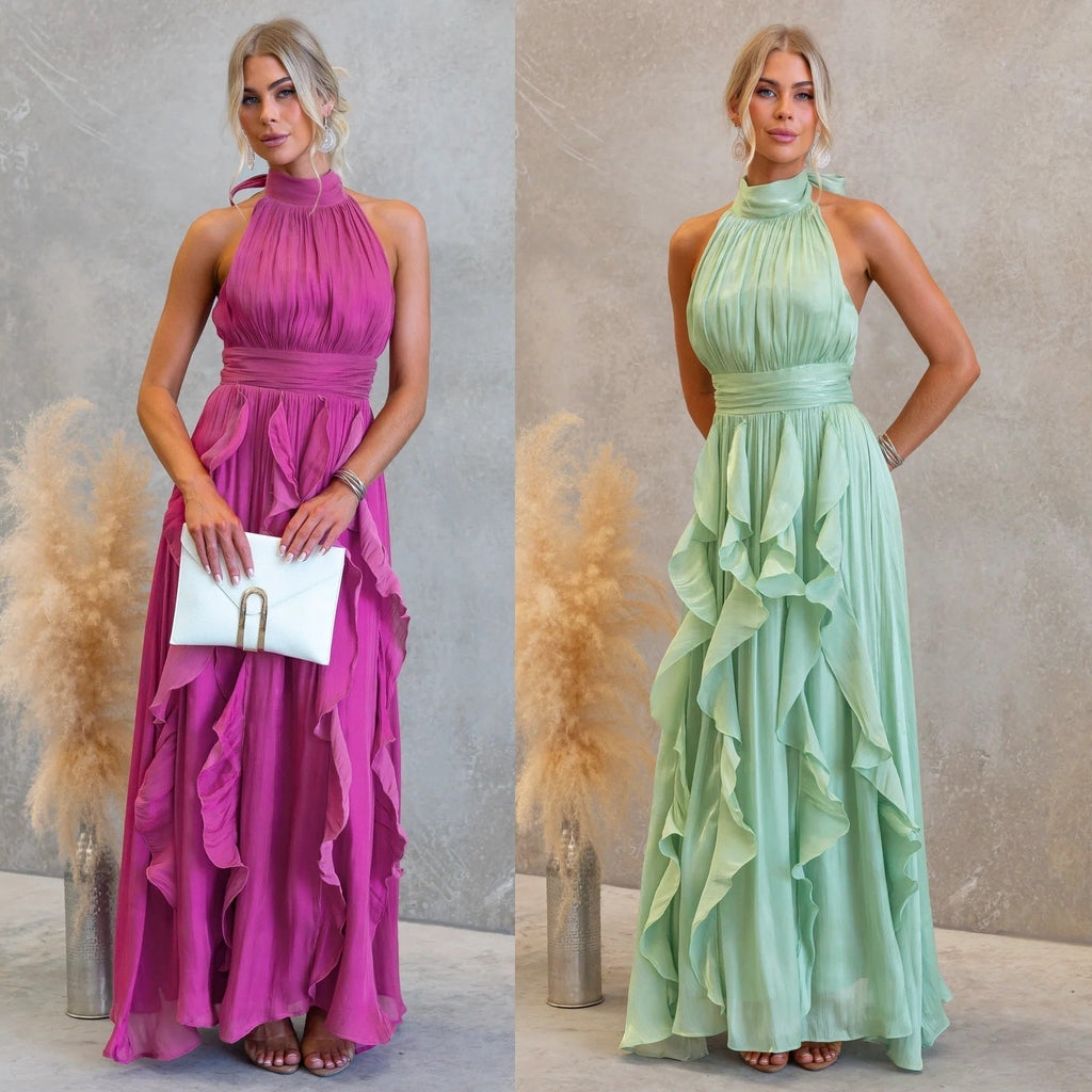 Celestia | Ruffledshirt Maxi-Dress