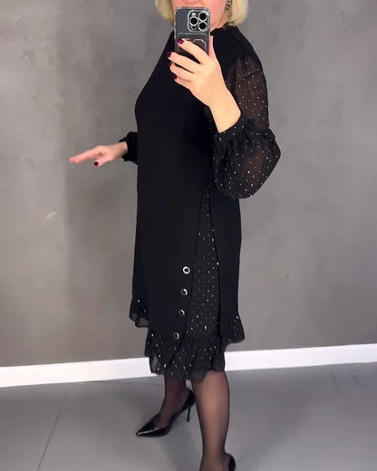 ELENA | ELEGANT POLKA DOT LONG-SLEEVE DRESS