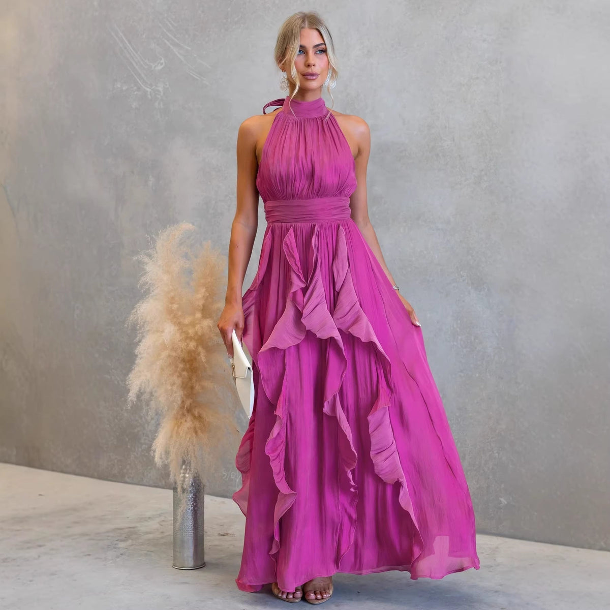 Celestia | Ruffledshirt Maxi-Dress