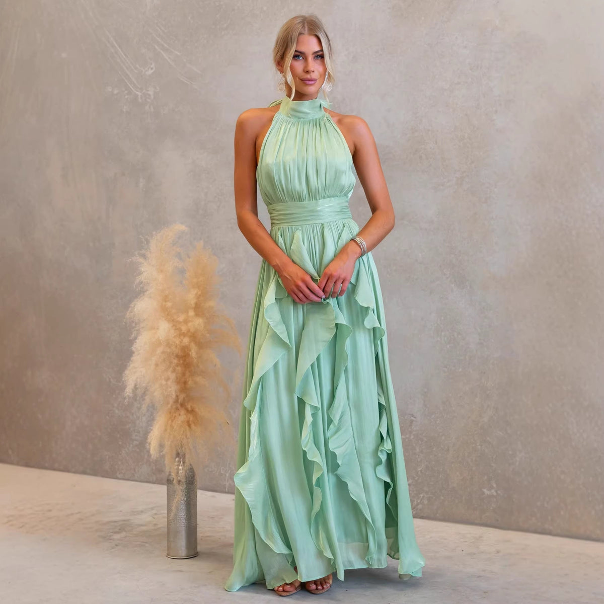 Celestia | Ruffledshirt Maxi-Dress