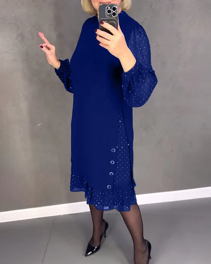 ELENA | ELEGANT POLKA DOT LONG-SLEEVE DRESS