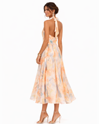 Aurora – Dress with Halterneck and AquarellPrint