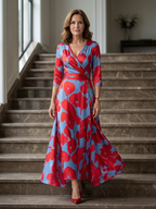 Celine | Midi-Dress with Kreuzwickel-Ausschnitt