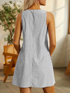 Annalena - Ärmelloses A-Linien-Dress with Button Details