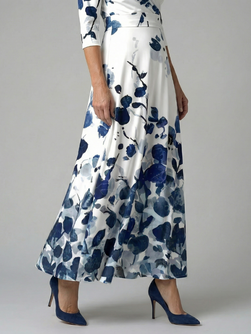 Celine | Midi-Dress with Kreuzwickel-Ausschnitt