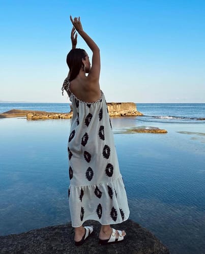 ASTRID | ETHNIC PRINT ONE-SHOULDER MAXI DRESS