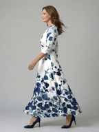 Celine | Midi-Dress with Kreuzwickel-Ausschnitt