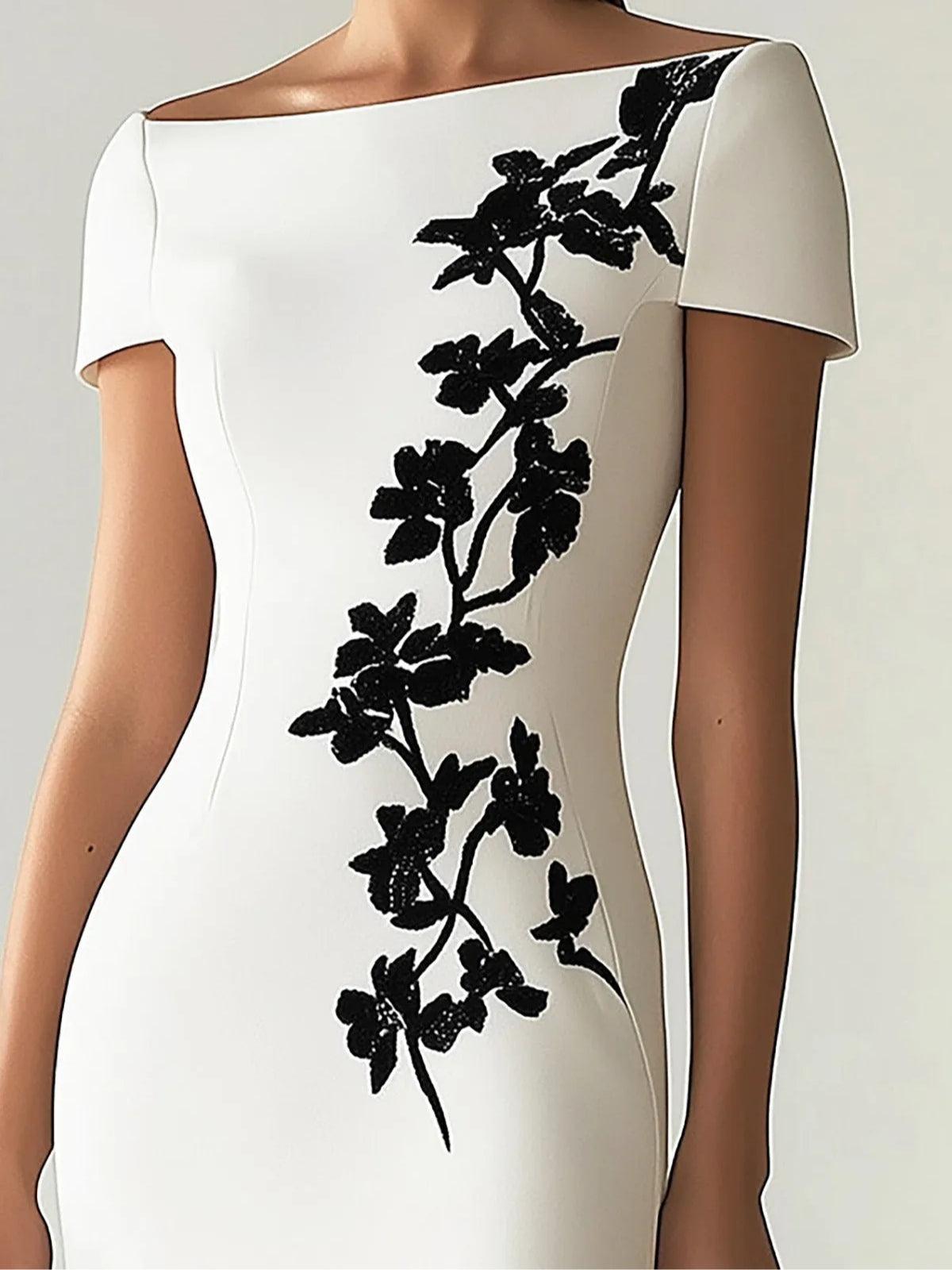 Audrey | Chics Floral-Print Boot-Neck Midi-Dress OutFit