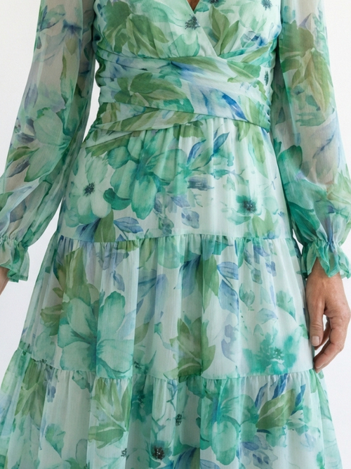Althea | Langärmliges BlumenDress Maxi