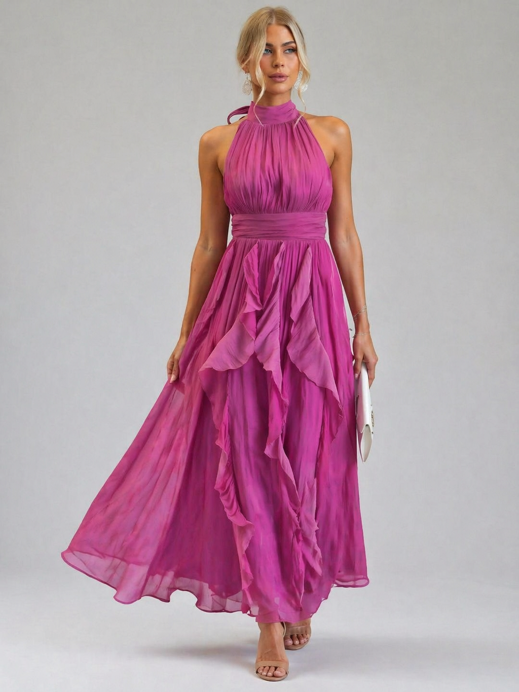 Celestia | Ruffledshirt Maxi-Dress