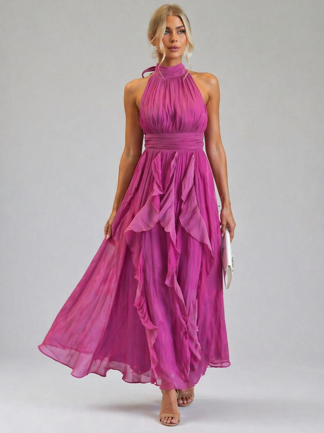 Celestia | Ruffledshirt Maxi-Dress