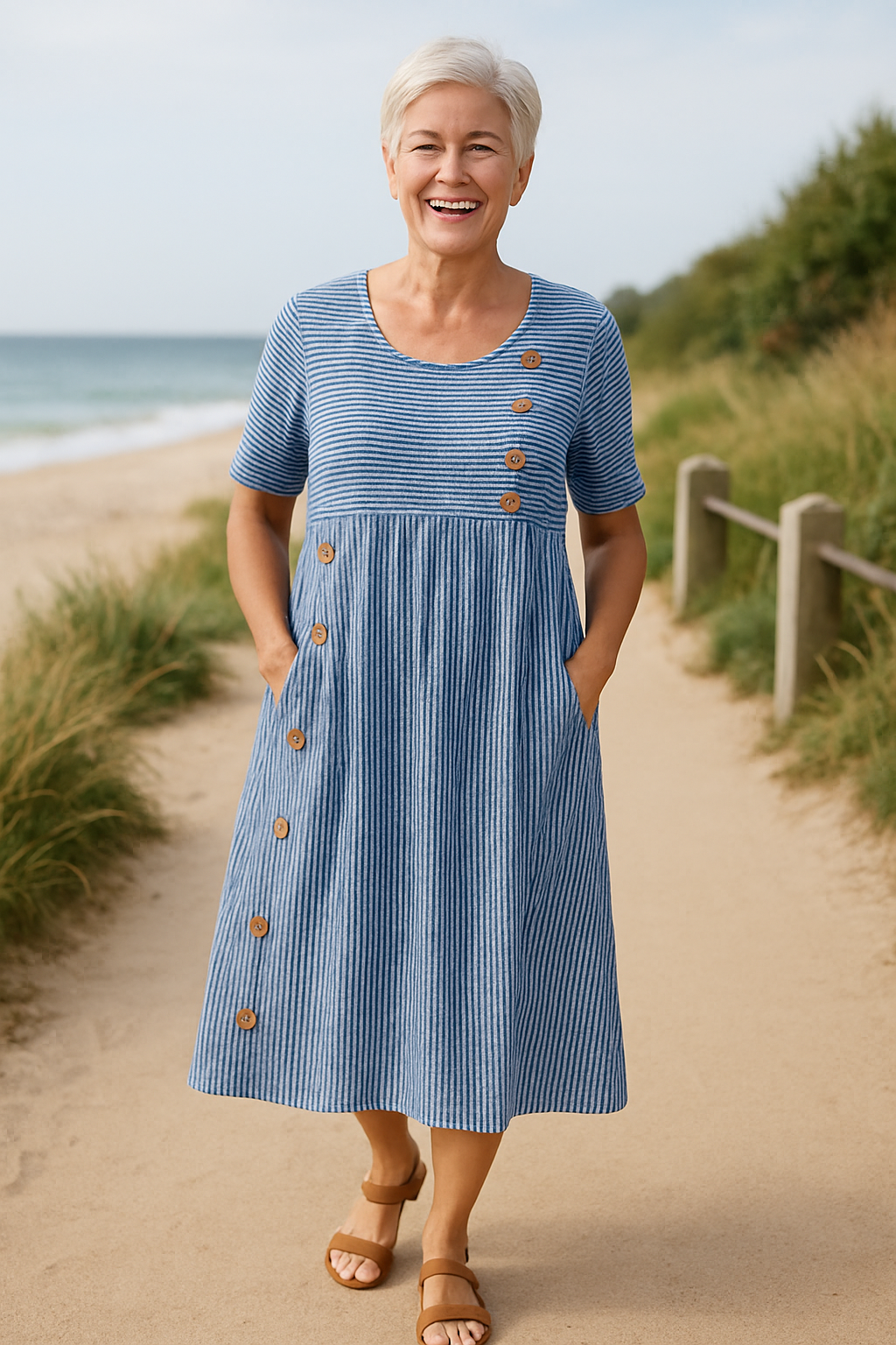 Brienne | Gestreiftes Midi-Dress