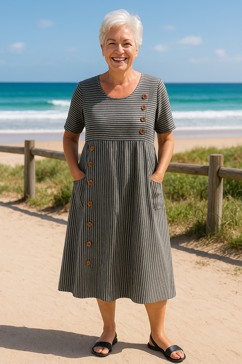 Brienne | Gestreiftes Midi-Dress