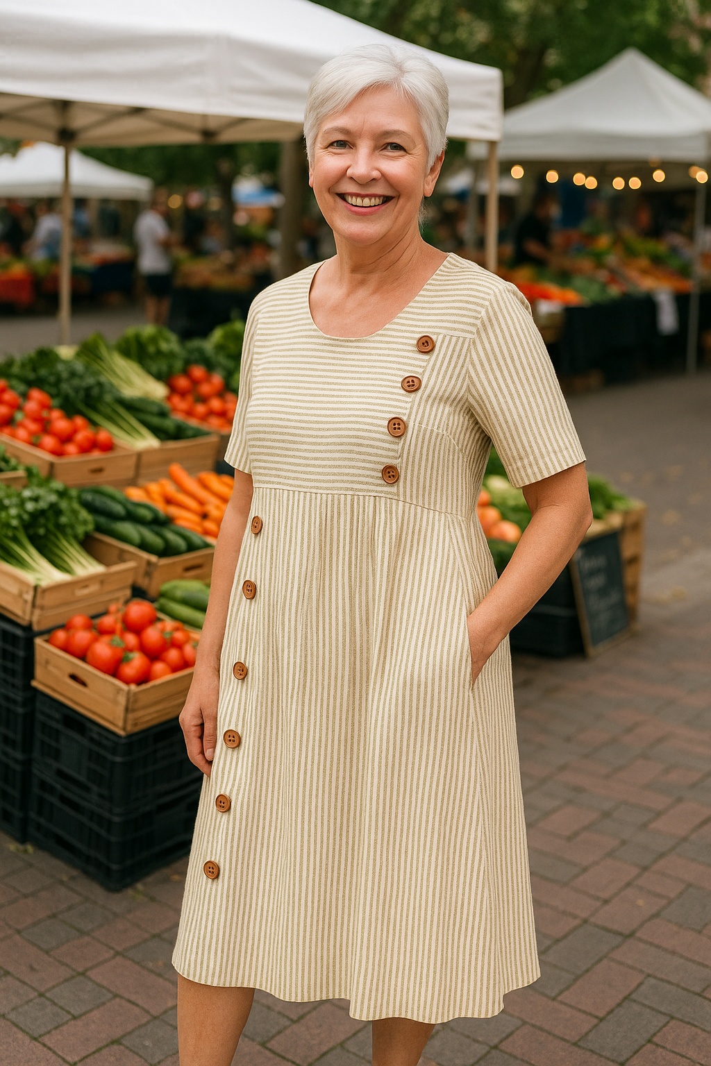 Brienne | Gestreiftes Midi-Dress