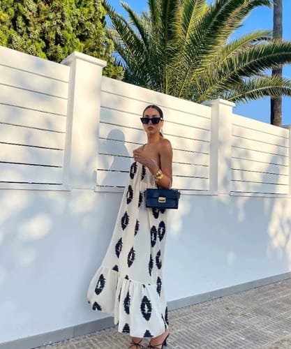 ASTRID | ETHNIC PRINT ONE-SHOULDER MAXI DRESS