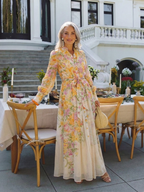 Cressida | Floral Transparente Langarm Maxi-Dress
