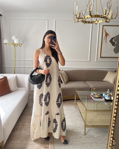 ASTRID | ETHNIC PRINT ONE-SHOULDER MAXI DRESS